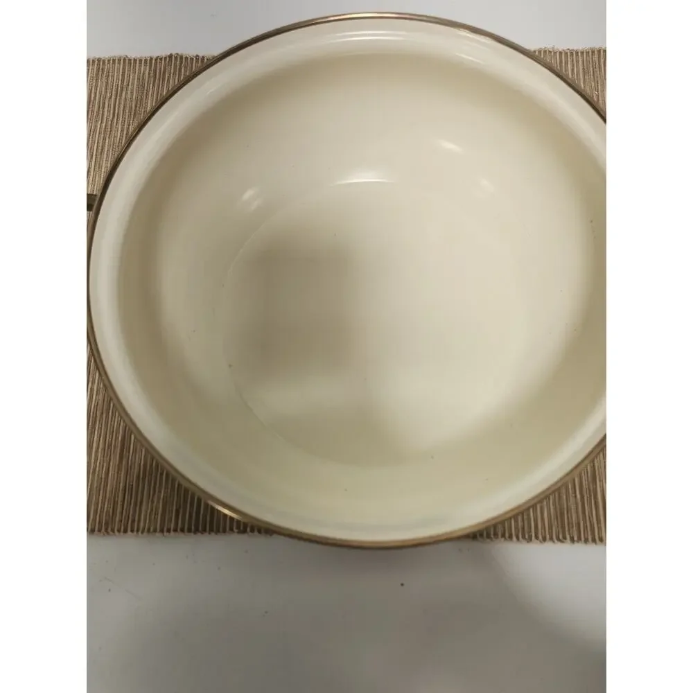Vintage Enamelware Botanical Herb Casserole Pot 10